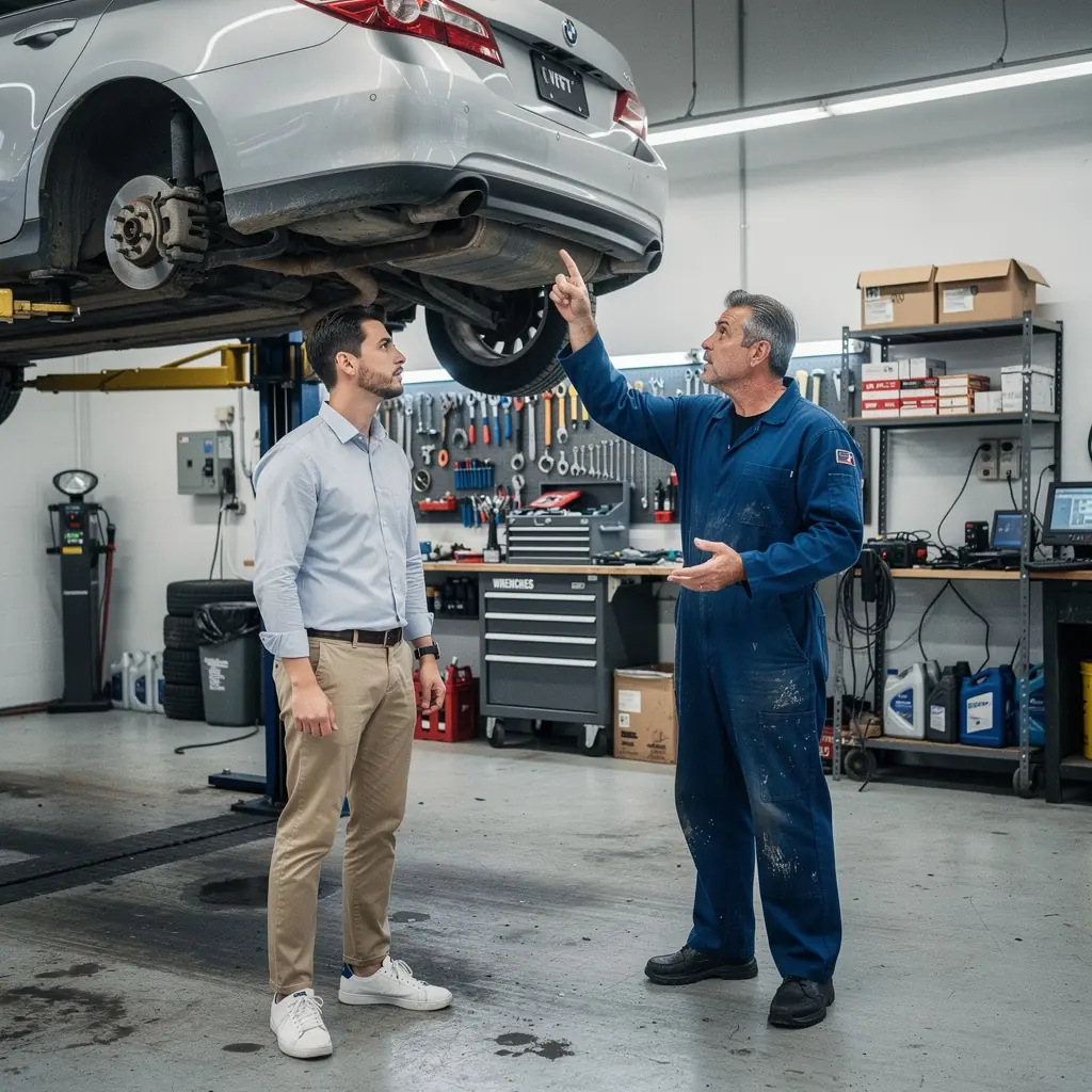 Widok na pojazd po kolizji z oznaczeniem ubezpieczenia.