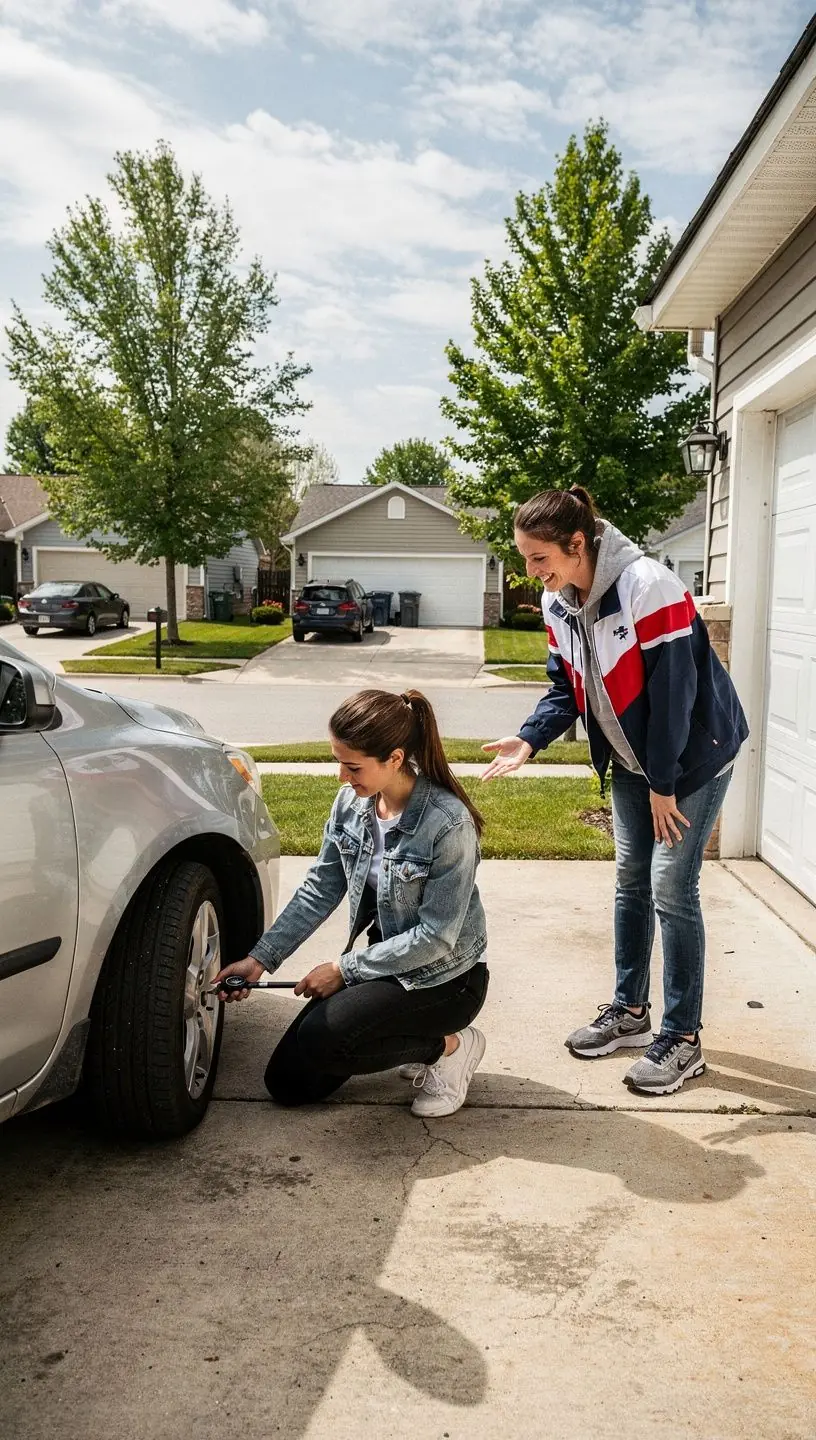 Rodzina podróżująca samochodem, ciesząca się spokojną jazdą.