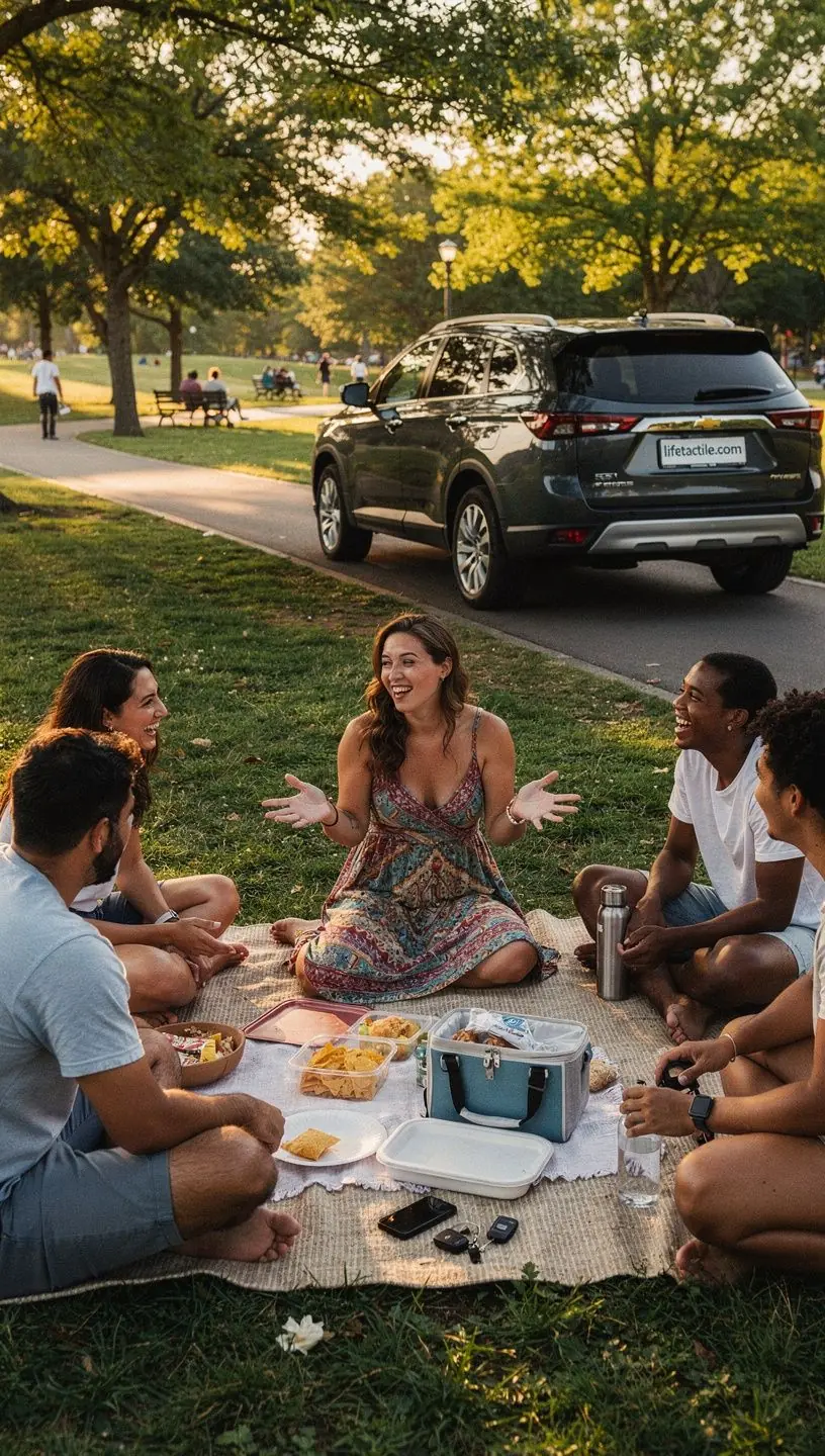 Mężczyzna przeglądający dokumenty ubezpieczeniowe w samochodzie.